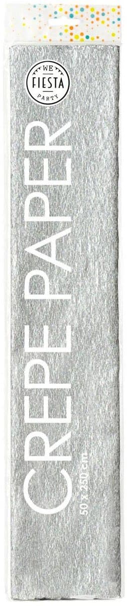 Crepe papier 50x250cm zilver