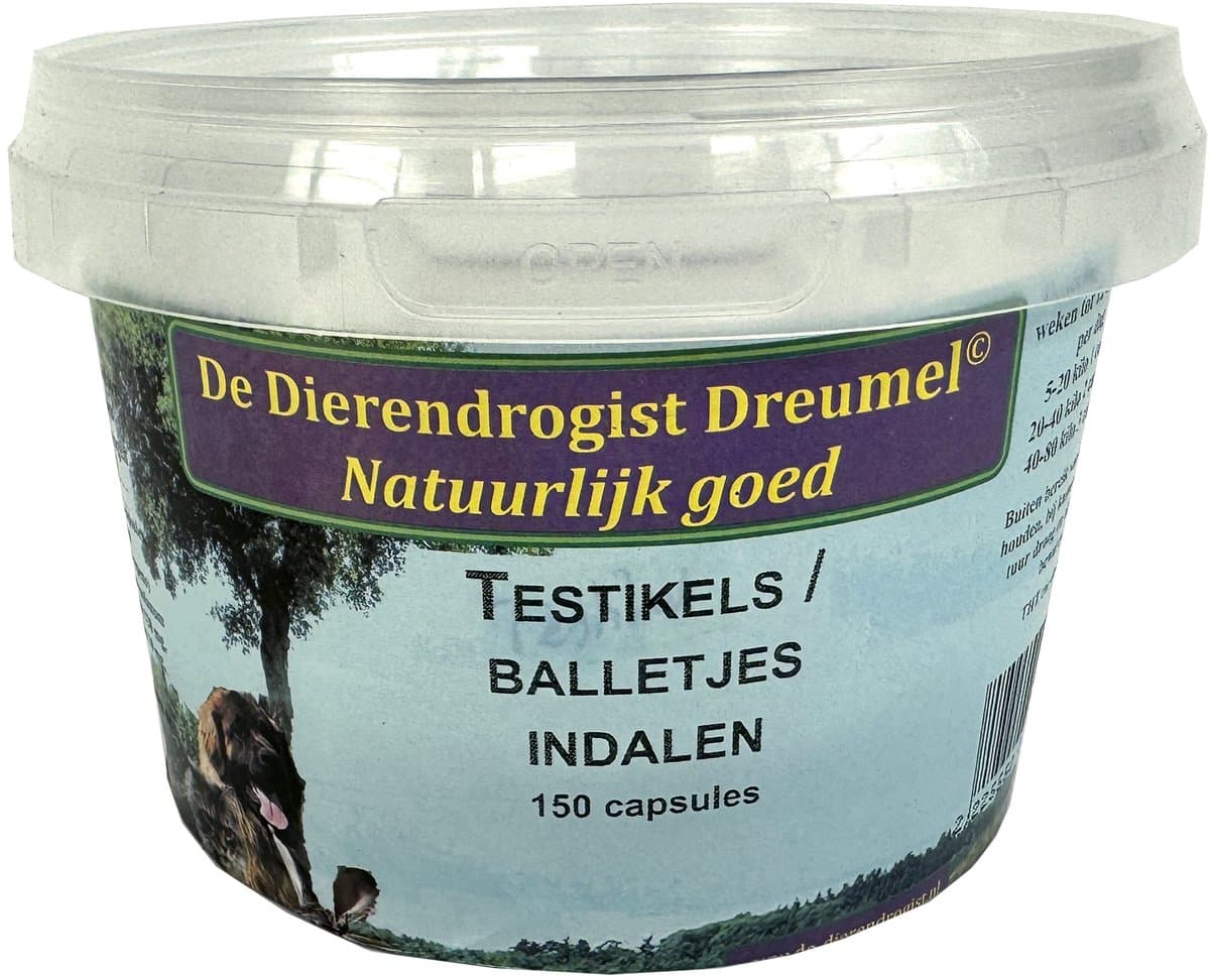 Dierendrogist Testikels Indalen Capsules - Voedingssupplement Mannelijke Honden - 150 Stuks