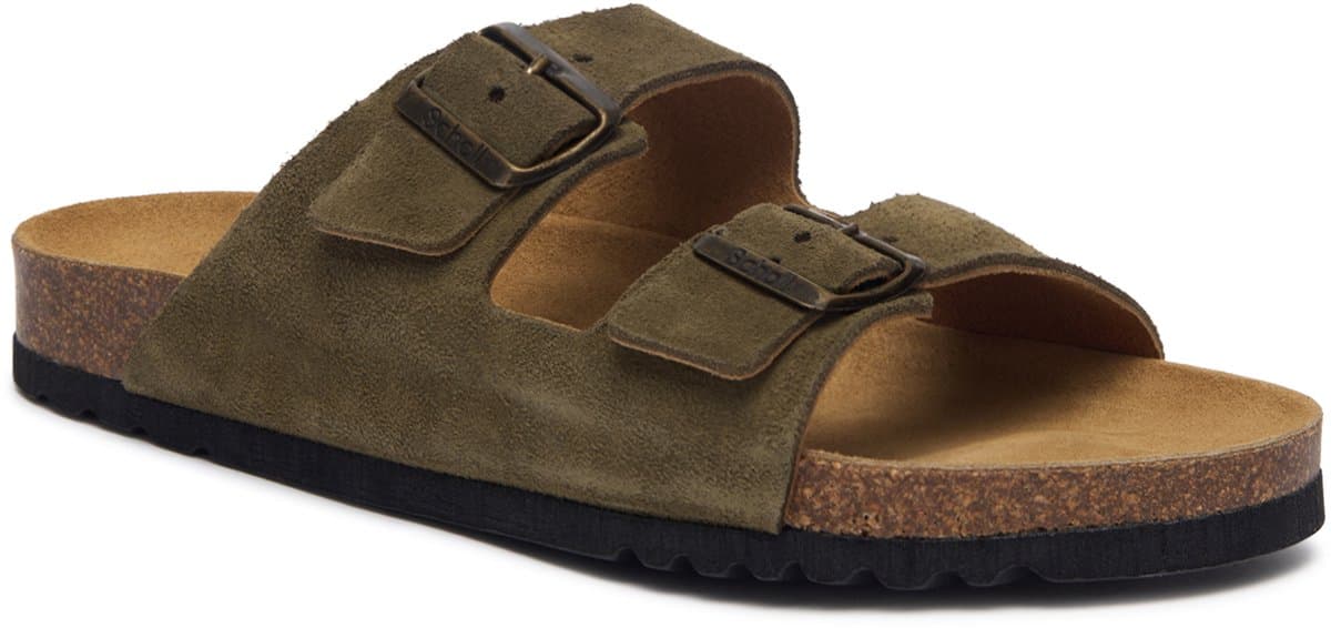 Scholl Sandalen Julien 2 Riemen Suede Heren - Khaki