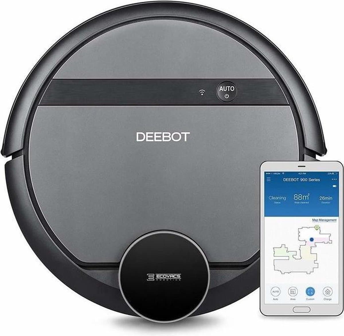 Ecovacs Connected Black D901 - Robotstofzuiger