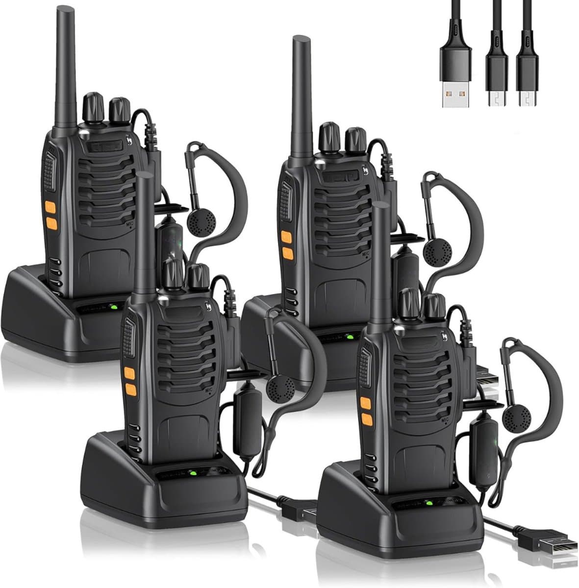 Kavora Portofoon - Walkie Talkie - Walkie Talkie voor Volwassenen & Kinderen - Zwart - 15cm × 6cm × 3cm