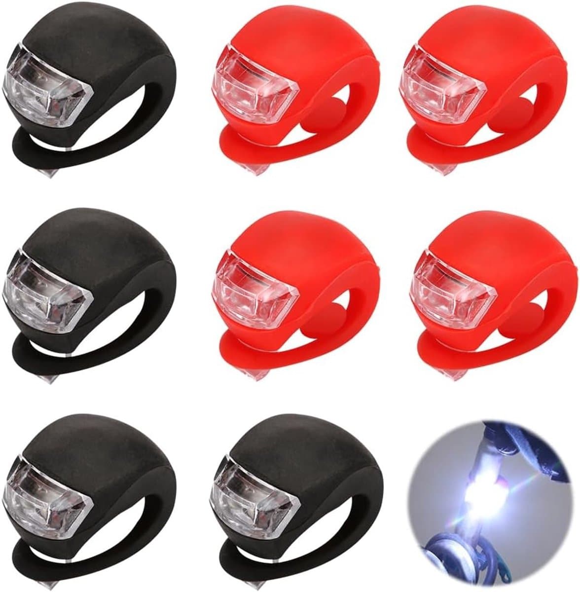 Baby Kinderwagen Verlichting, 8 Stuks Waterdichte LED Lichten van Silicone, Duurzame en Heldere Verlichting voor Buitenactiviteiten met 3 Lichtfuncties
