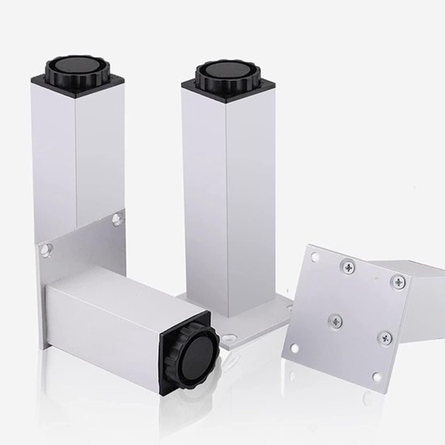 Set meubelpoten - Tafel- en kastpoten - Meubels versterken - Verstelbare hoogte - 40 cm - Zilver