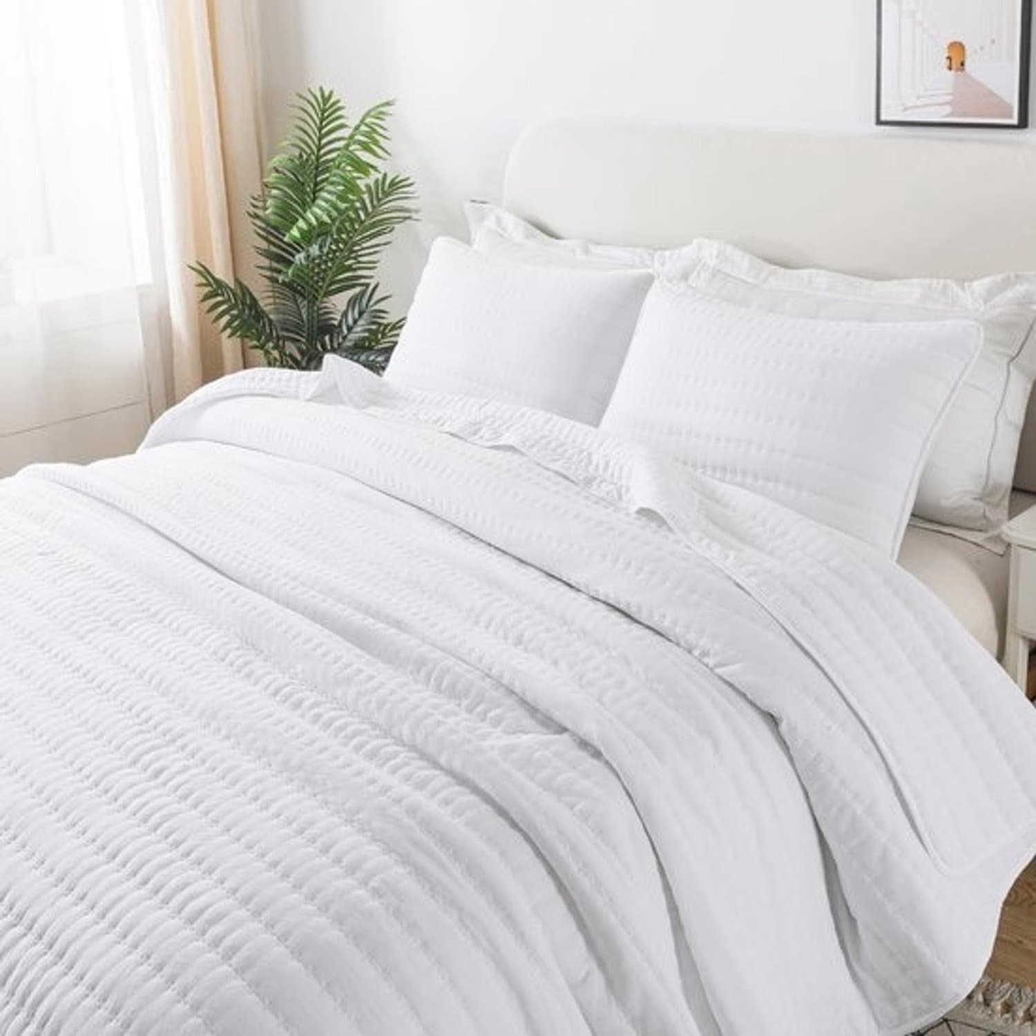 Ultrazachte sprei - 220 x 240 cm - Knuffeldeken - Voor alle seizoenen - Microvezel woondeken - Wit