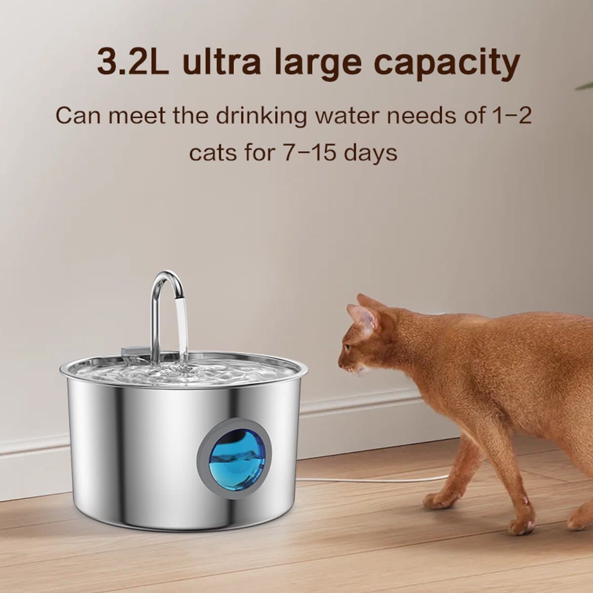 Waterfontein huisdier – 304 RVS – 3.2L – stil – eenvoudig schoon
