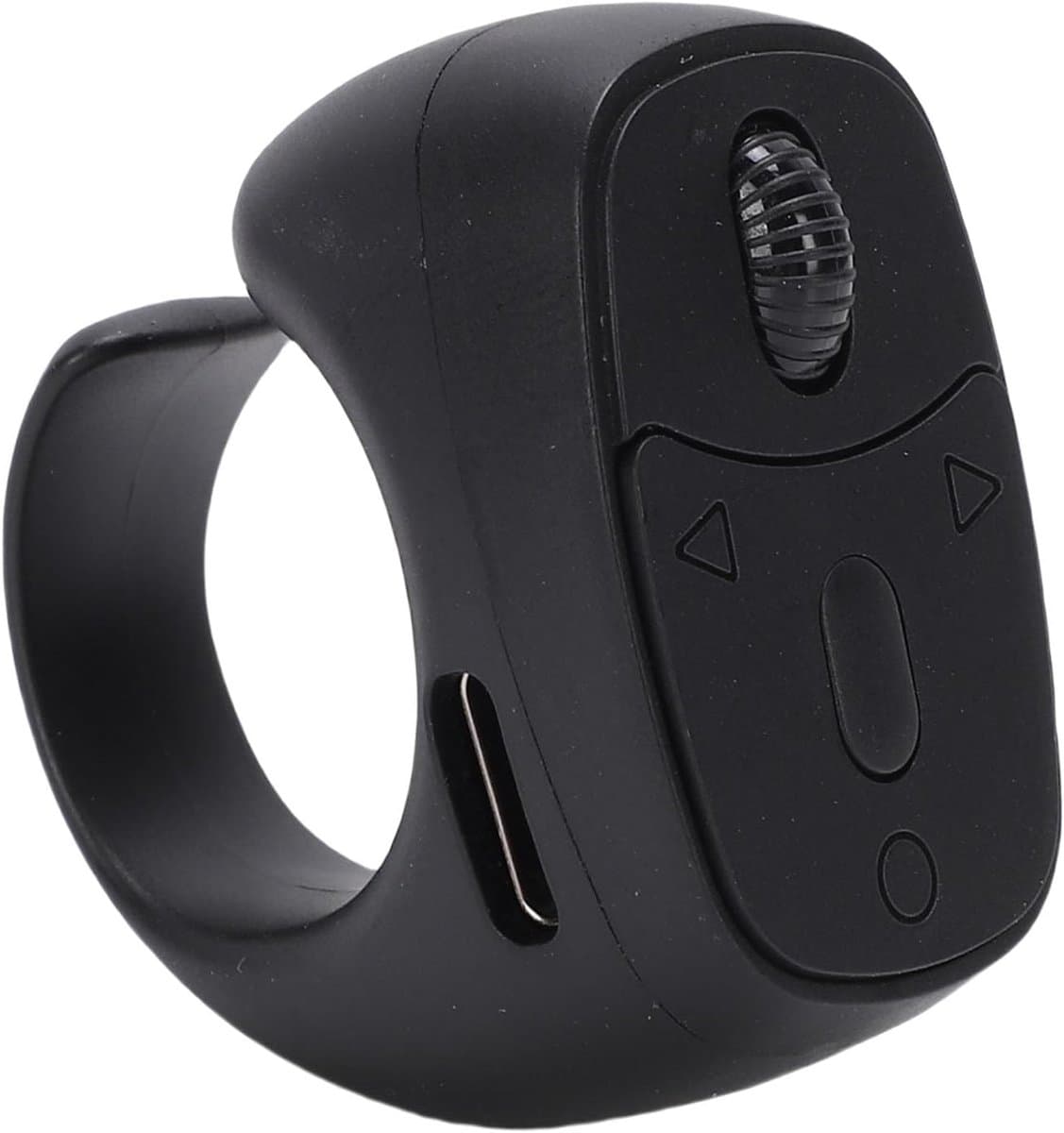 Ciciglow Remote Scrolling Ring, Bluetooth Page Turner, Telefoon Scroller Afstandsbediening Vingertop, Bluetooth Camera Afstandsbediening voor Telefoon Tablet (BLACK)