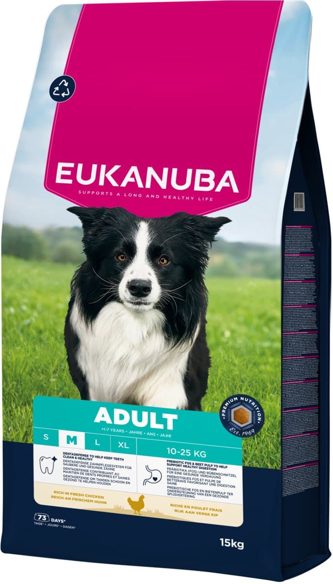Eukanuba - Droogvoer voor middelgrote honden - Kip - 15kg - Adult