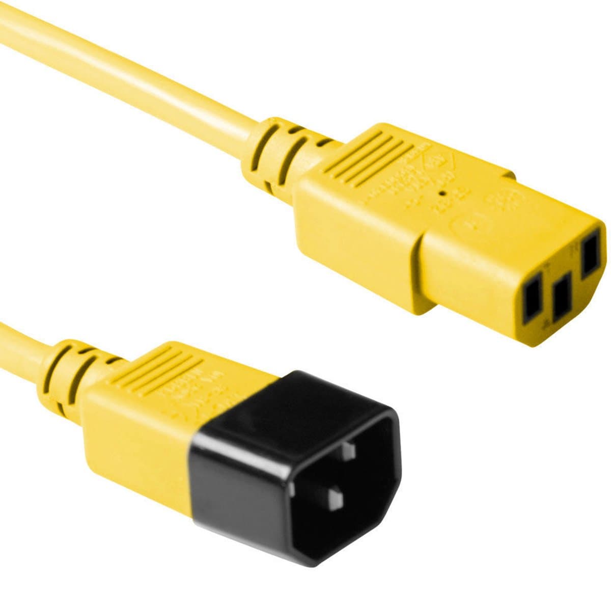 ACT Netsnoer C13 - C14 geel 1,2 m AK5117