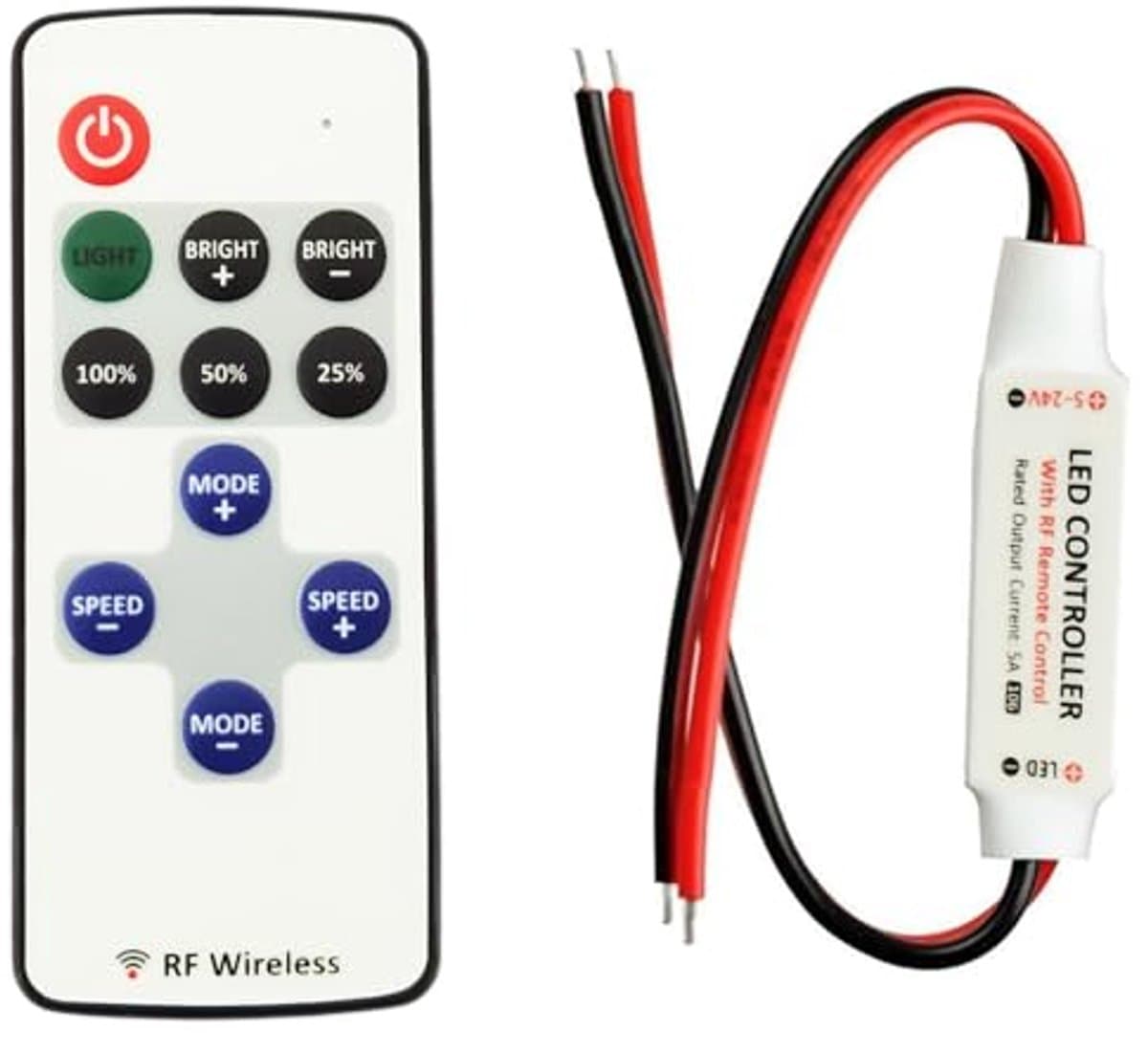 Ledstrip Controller 5A Met RF Afstandsbediening Voor DC 5V-24V
