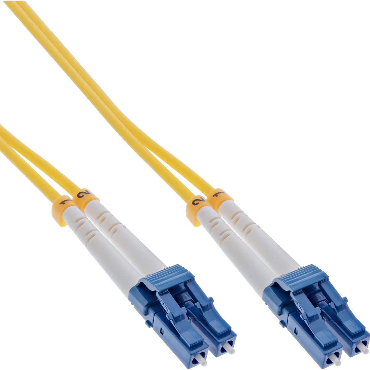 LC Duplex Optical Fiber Patch kabel - Single Mode OS2 - geel / LSZH - 0,50 meter