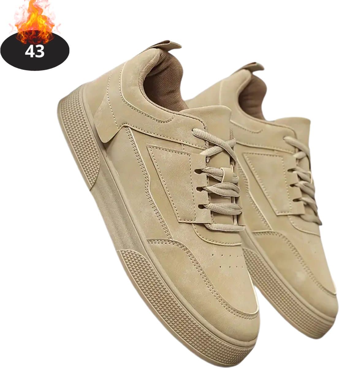 Nivard Schoenen Heren - Sneakers - Comfortabel - Casual - Volwassen - Khaki - Maat 43