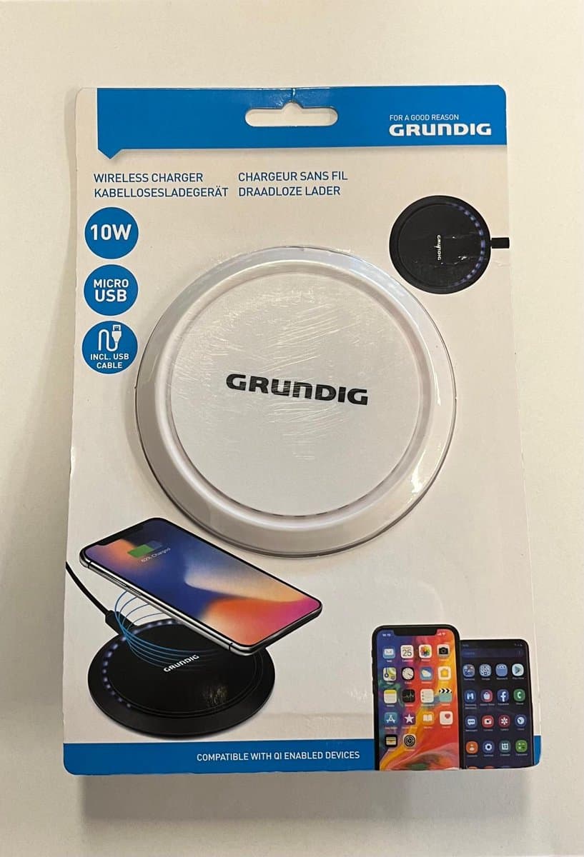 Grundig - Draadloze Oplader - 10W - Met USB-Micro Kabel - Wit
