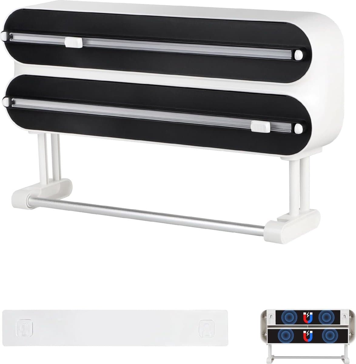 JGS ® Multifunctionele Keuken Wandhouder voor Folie, Papier en Folie Snijder met Magnetische Bevestiging