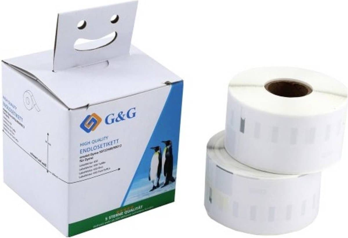 G&G Etiketten Compatibel vervangt DYMO 99012, S0722400 36 x 89 mm Thermisch papier Wit 520 stuk(s) Permanent hechtend A