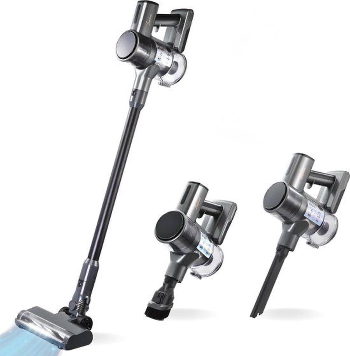 Luxari S1000 Steelstofzuiger Draadloos - 4 Extra Filters - 4 Opzetstukken - Stofzuiger Draadloos - Zonder Zak - Snoerloze Stofzuiger - Kruimeldief - Vacuum Cleaner - Draadloze Stofzuiger - Accu Stofzuiger