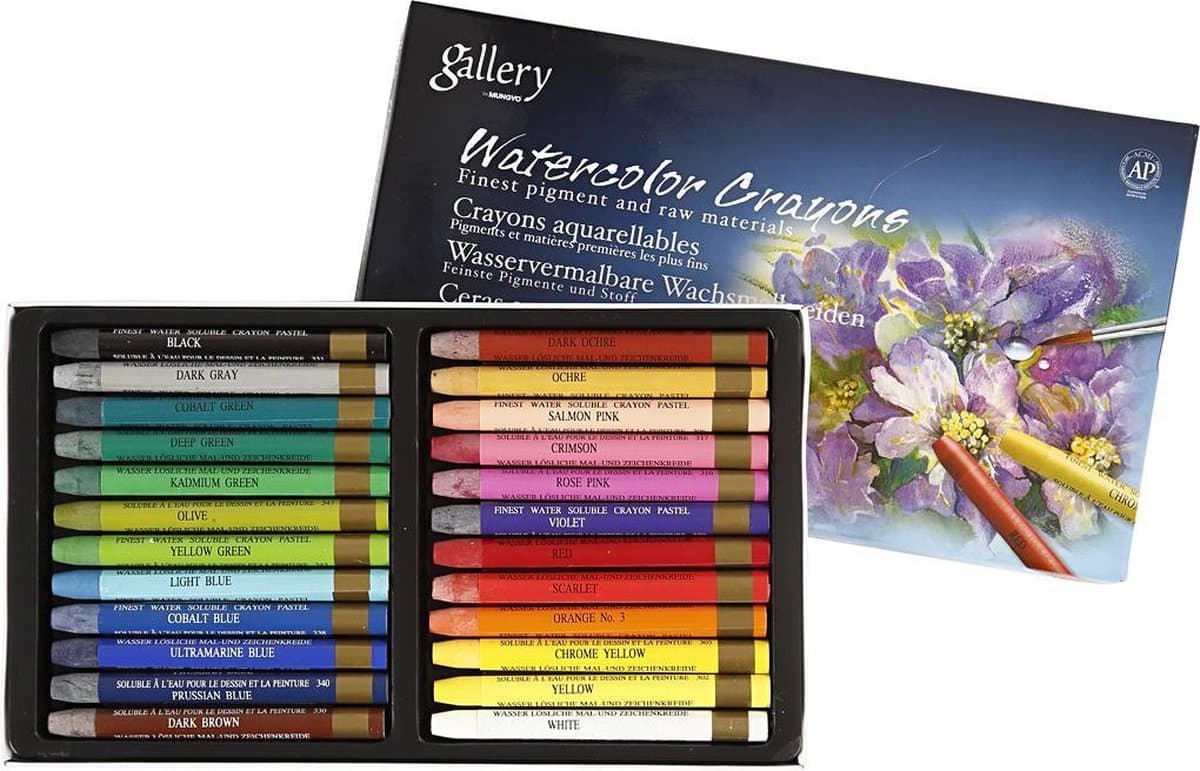 Mungyo Gallery Aqua Crayons Aquarelkrijt Set 24 stuks