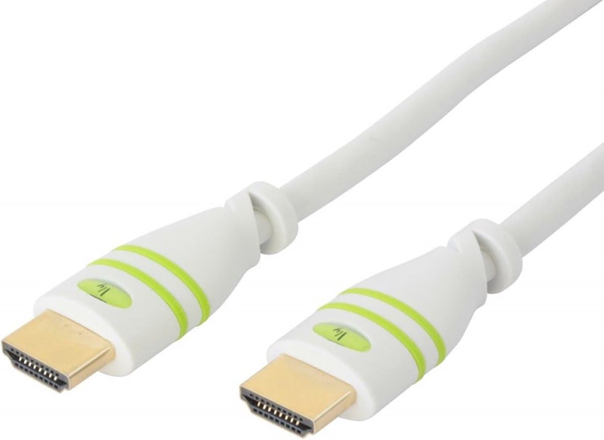 TECHly HDMI Aansluitkabel 1.00 m ICOC-HDMI-4-010WH Wit [1x HDMI-stekker - 1x HDMI-stekker]