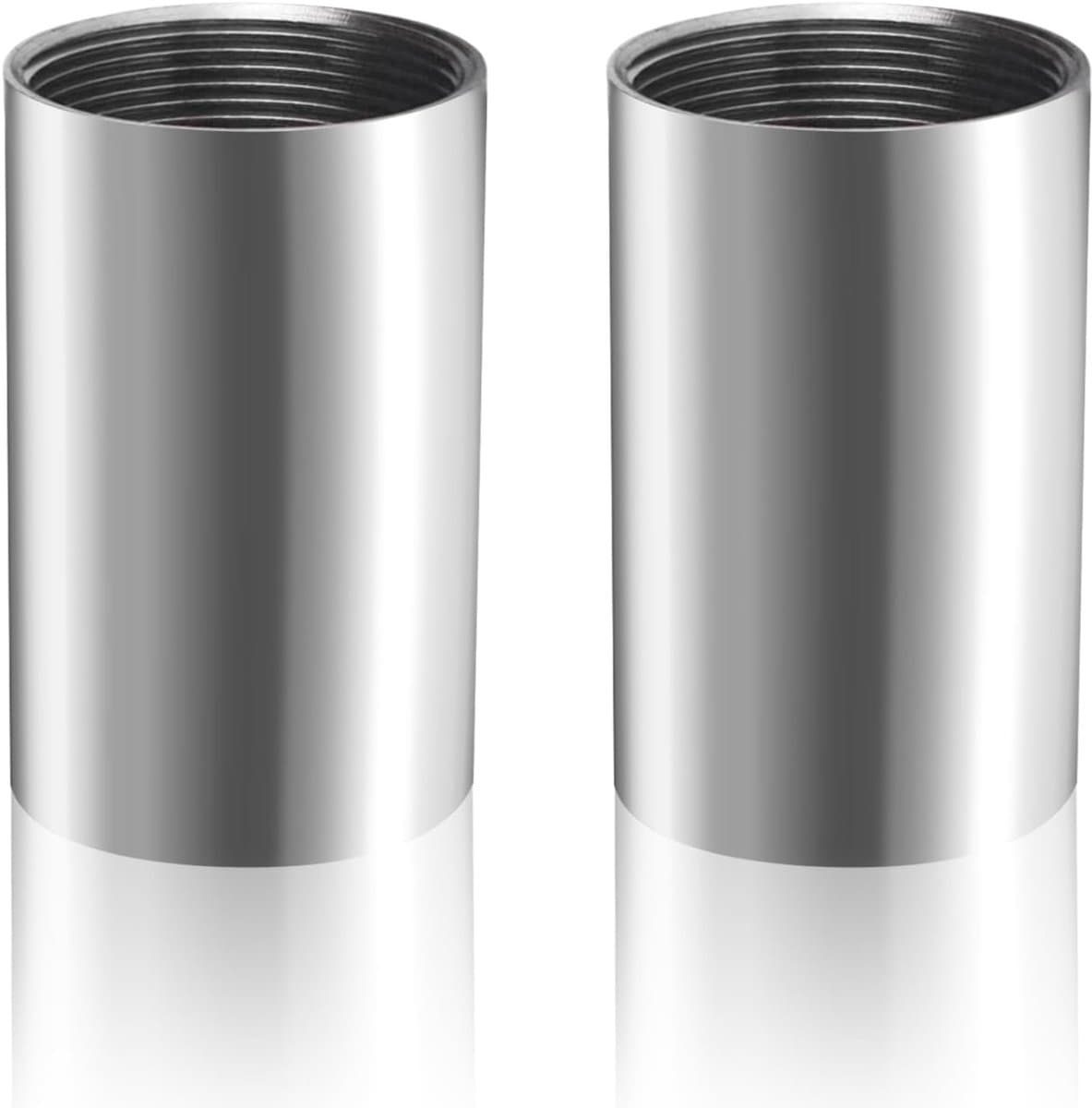 Schroefkoppelingen Set - Buiskoppelingen 2 stuks - Leidingen Verbinden - Roestvast staal - 3/4 inch 50mm - Zilverkleurig