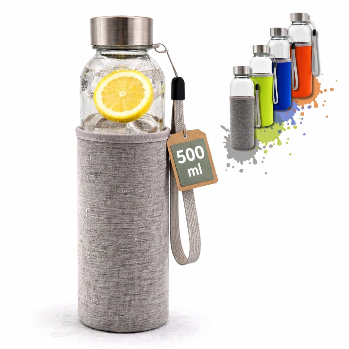 Drinkfles, sportfles, wandelfles, unifles & schoolfles, duurzame drinkfles voor elke dag, kleur grijs