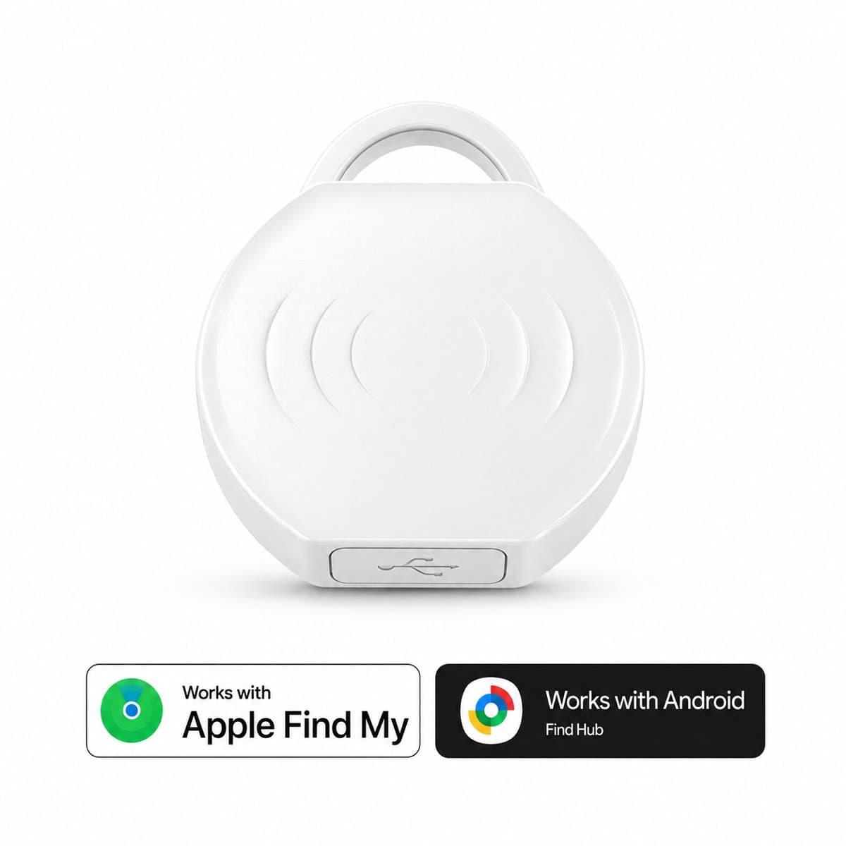 GPS Tracker - Oplaadbaar - Werkt met Apple Find My & Android Find My Device - Locatie Tracker - Waterbestendig - Wit