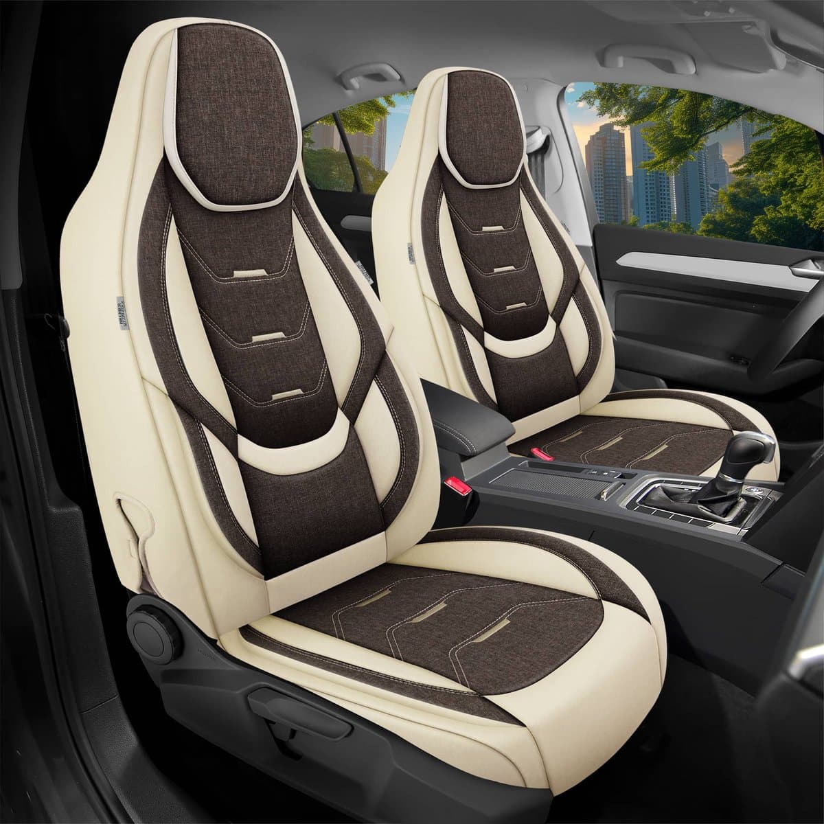 Premium Camper stoelhoezen voor Adria Twin Supreme H11 in Beige/Bruin (2 losse stoelen)