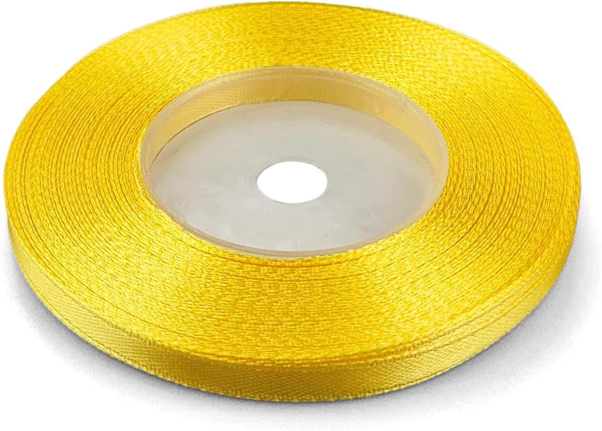 1 satijnen lint 6mmx32m geel decoratieve roll voor crafting bruiloft gift verpakking party familiebijeenkomsten
