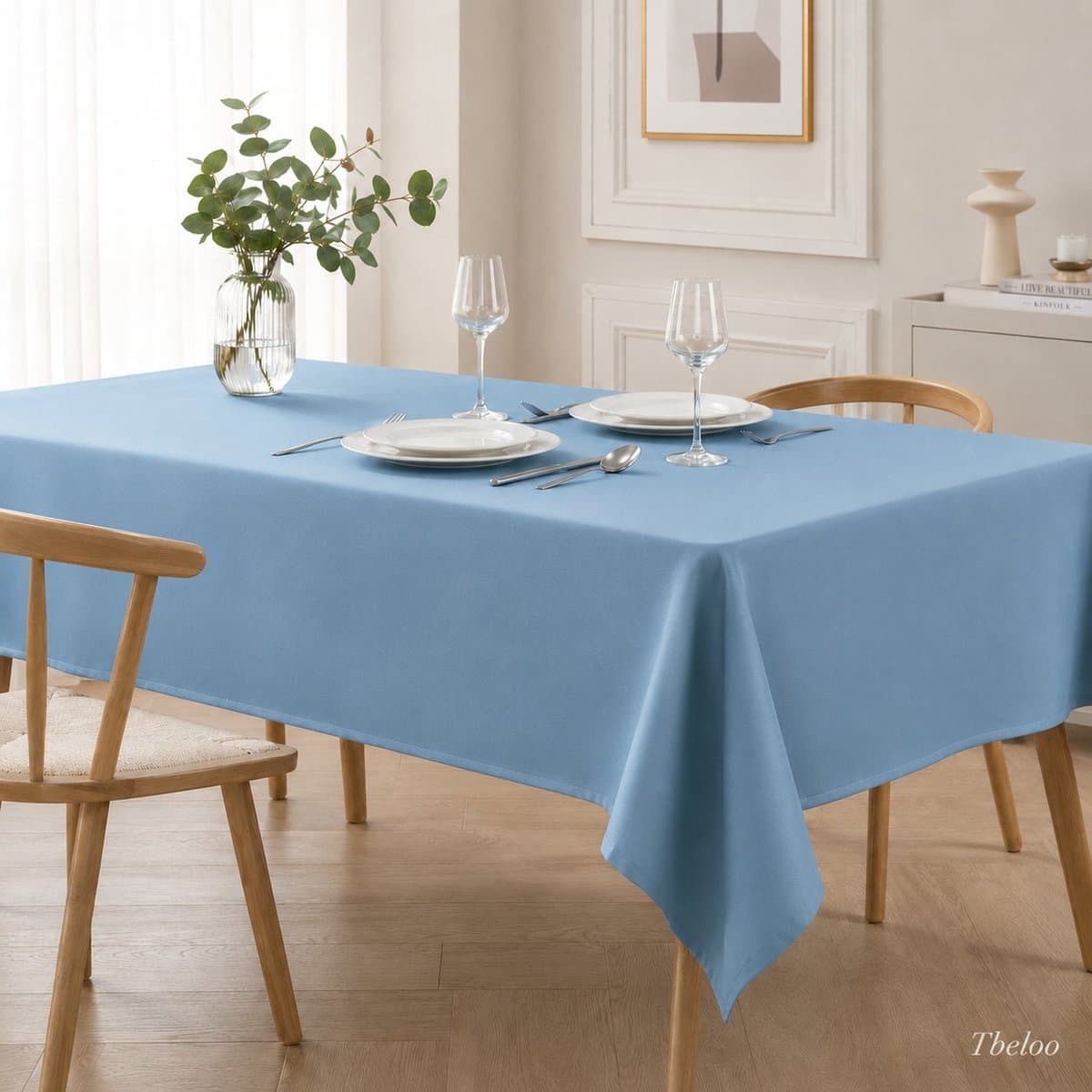 Tbeloo Tafelkleed Rechthoekig 140x280 cm – Waterafstotend Polyester Tafelzeil voor Binnen & Buiten, Afwasbaar en Vlekbestendig