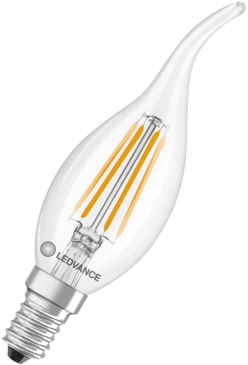 Ledvance LED Filament Tip-kaarslamp E14 - 3.4W 470lm 2700K 230V - Ø35mm - Geschikt voor klassiek interieur, wandlampen, horeca