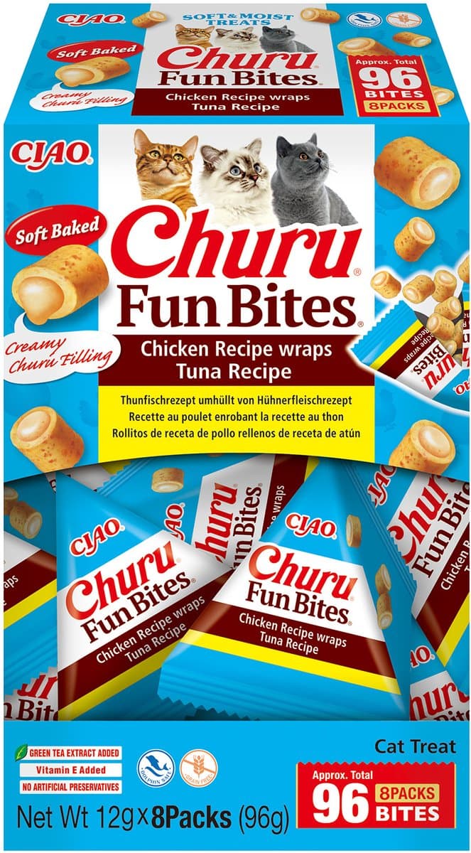 Inaba Churu Fun Bites Chicken Wraps - Kattensnack - Tonijn 12x8 g