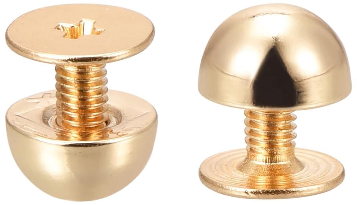 Dailygoods- Klinknagels 12 Stuks - Schroefklinknagels 8x5mm - Ronde Studs - Lederen Studs - Zinklegering - Duurzaam en Slijtvast