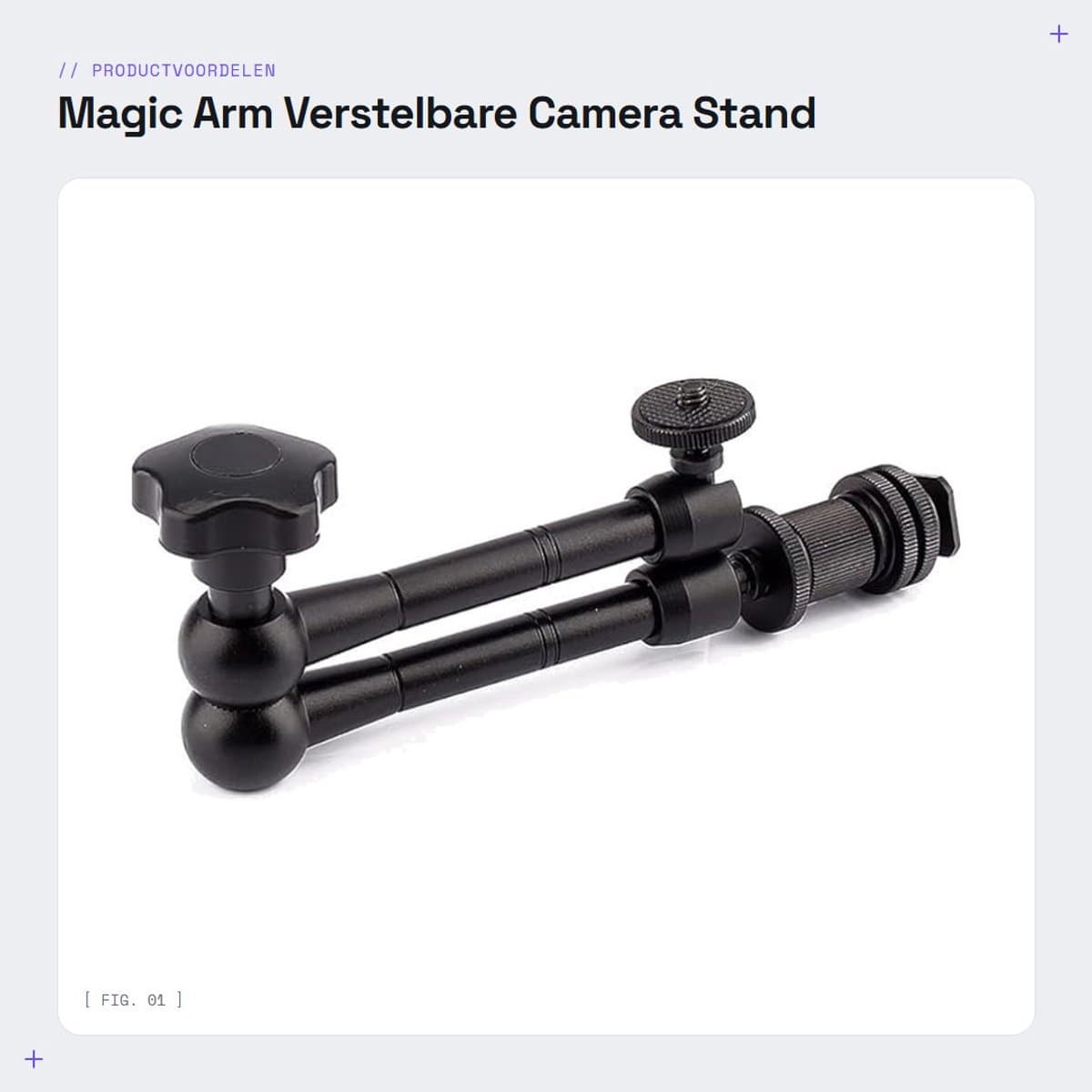 Dailygoods - Magic Arm - Verstelbare Camera Stand - Robuust - 11 inch - Geschikt voor DSLR en Monitor - Flexibel en praktisch - Metaal