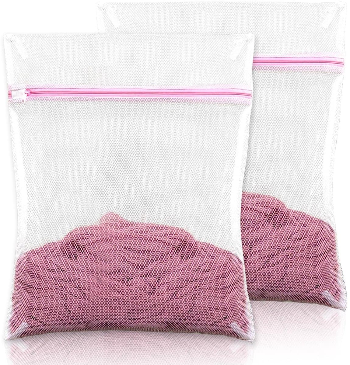 Dailygoods- Waszak Set van 2 - 30 x 40 cm - Delicate Waszak - Waszakken met Ritssluiting - Reiswaszak - Duurzaam Mesh Ontwerp - Wasnet