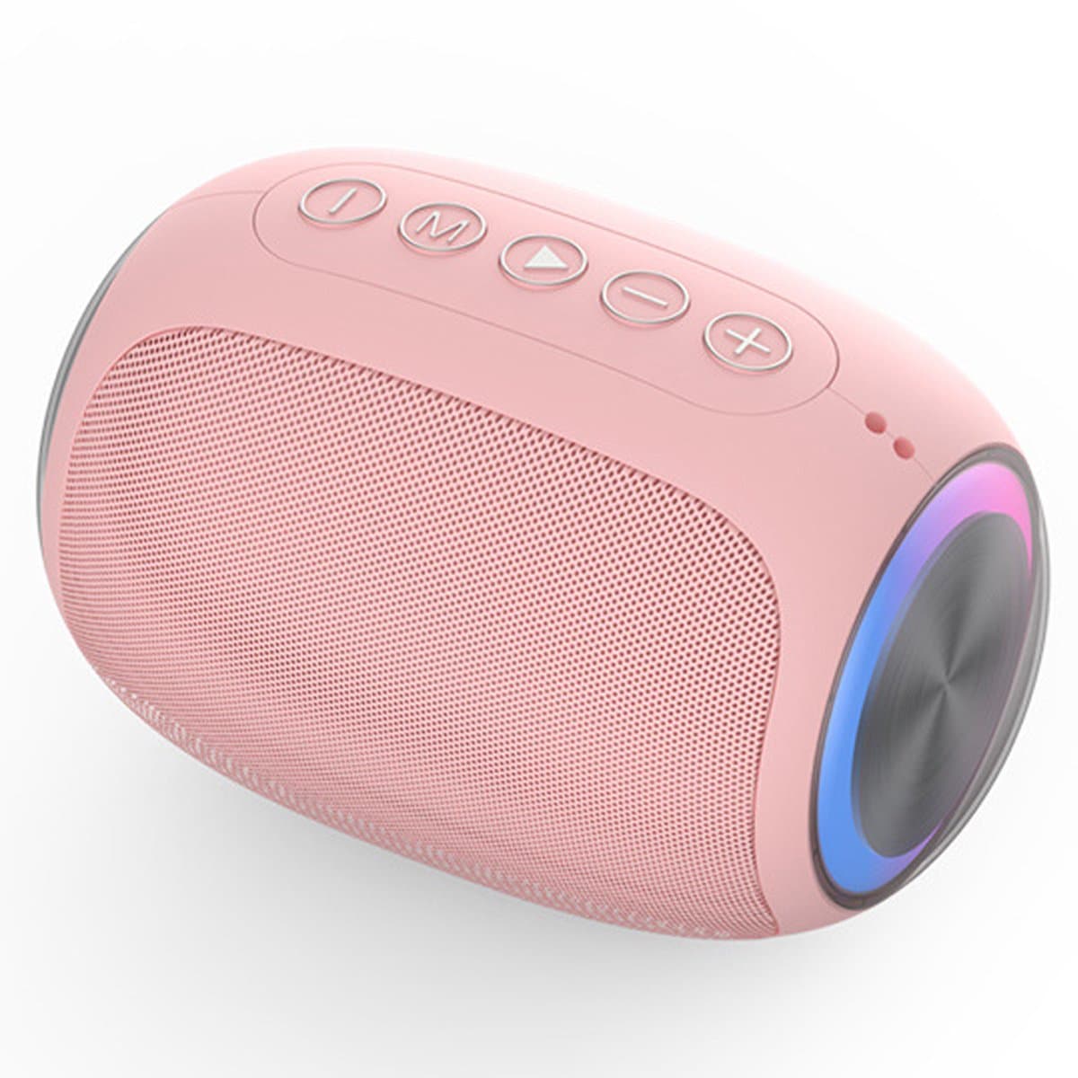 Gigicial Roze Bluetooth Speaker - Roze Draagbare Speaker - Geluid Met Dubbele Passive Bass + Kleurrijk Licht Effect - 1 - Voor Kinderen En Reizen In Rose
