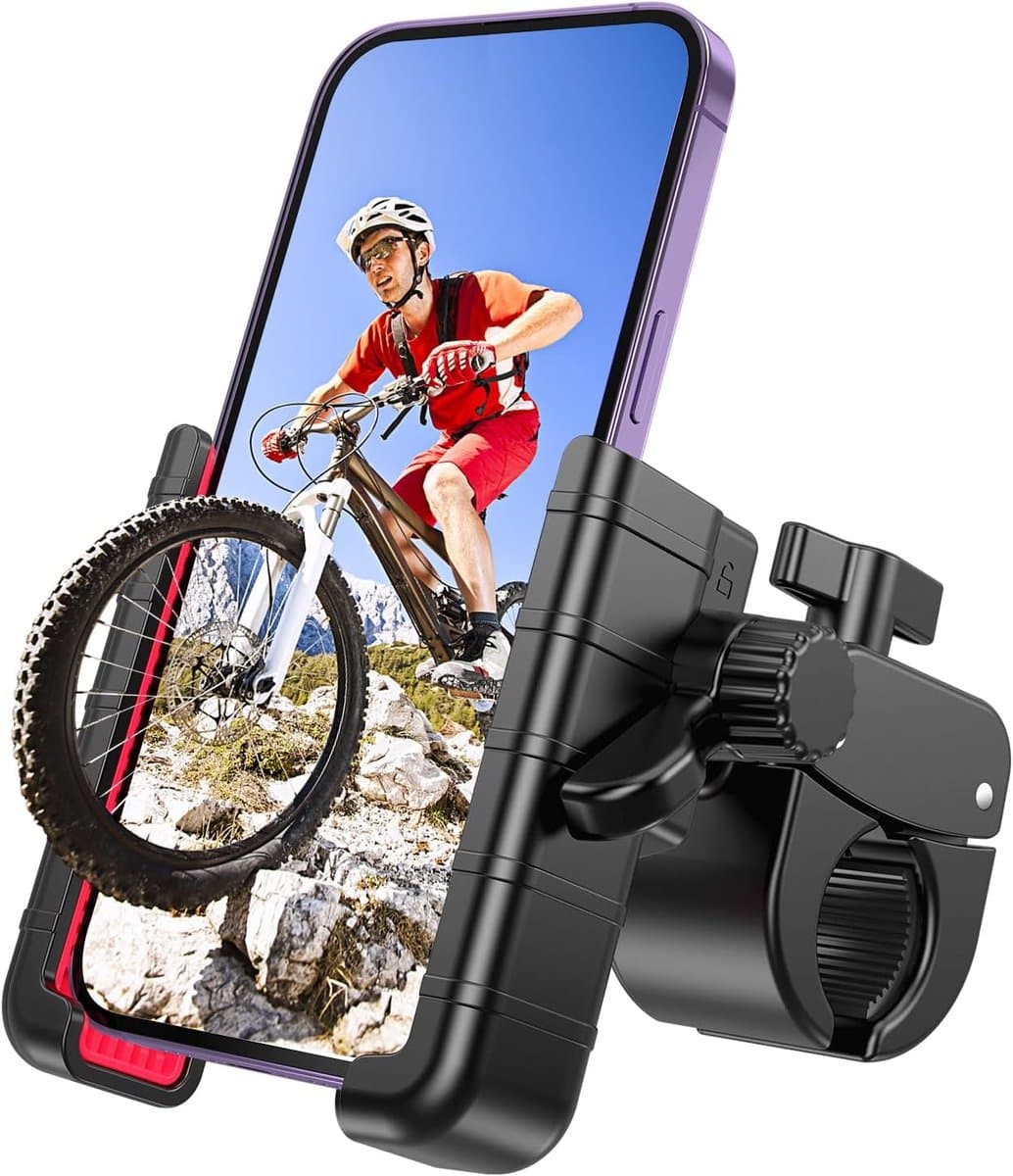 Telefoonhouder Fiets – Camera Vriendelijk – 360° Draaibaar – Voor 4.5-7.0 inch iPhone & Android – Fiets, Motor & Scooter