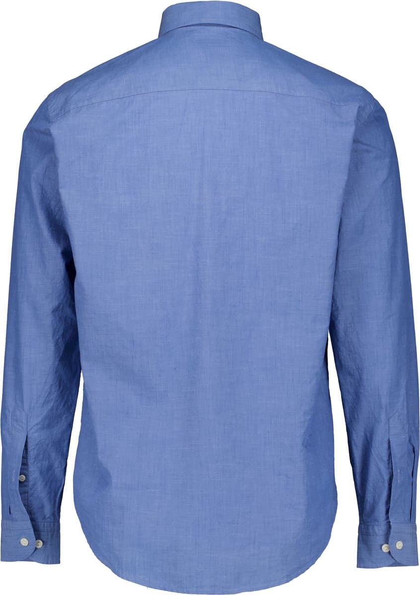 Eton - Overhemd Blauw Eton Solid Chambray Shirt Lange Mouw Overhemd Blauw 100014782