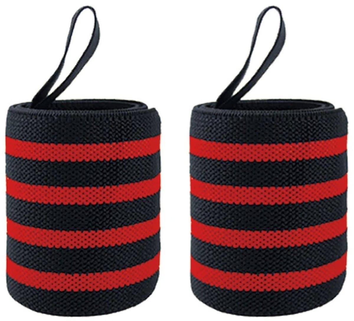 WiseGoods Premium Wrist Wraps Polsbandage Voor Fitness - Sport Krachttraining - Powerlifting & Crossfit Bandage - Rood / Zwart