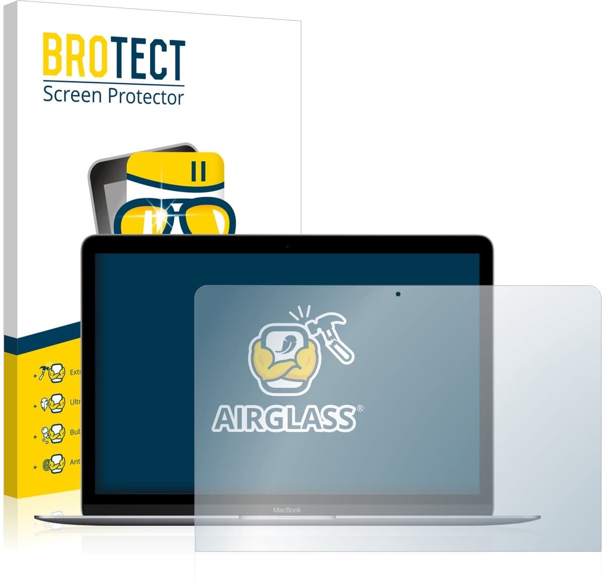 Screenprotector voor Apple MacBook Retina 12" 2017 Beschermglas transparant