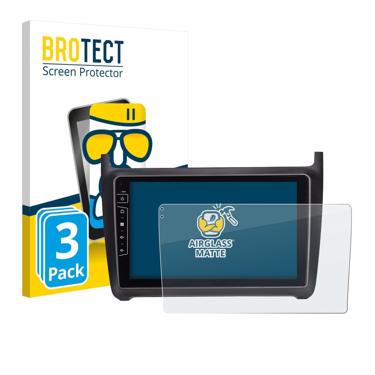 BROTECT - Screenprotector voor Dynavin D9-69H Premium Flex 9" - Folie Beschermfolie Beschermglas matte 3 Stuks