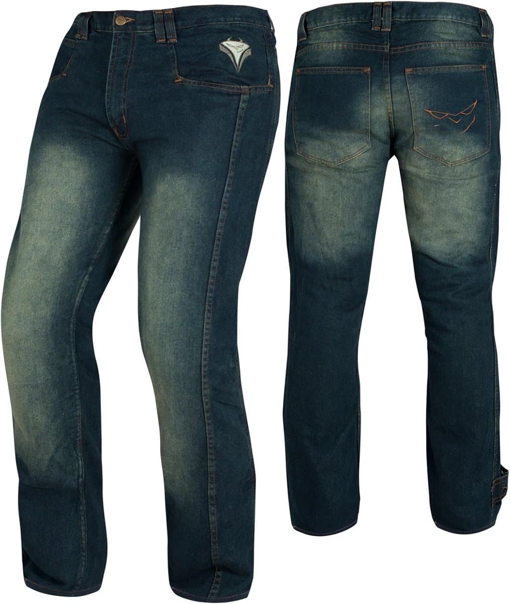 Biker Jeans Broek - Motorbroek Beschermend - Motorrijden - Afneembare Kniebeschermers - Taille 30 - Blauw