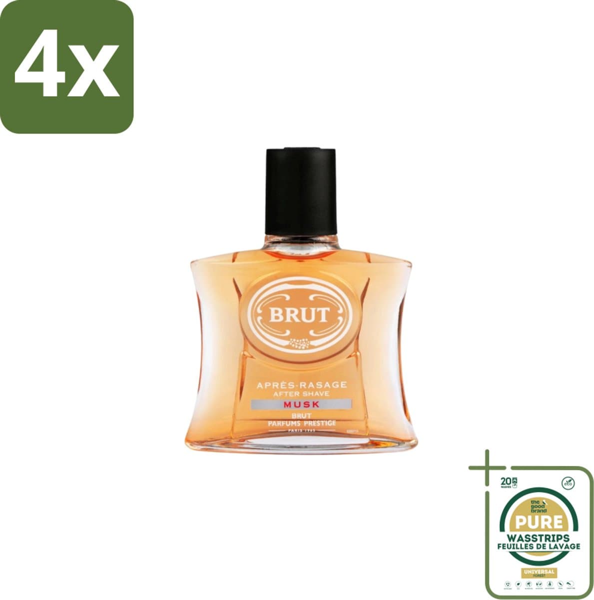 Brut – Aftershave Lotion – Musk – 100 ml - Voordeelverpakking - 4 stuks - Aftershave voor mannen - Herenverzorging