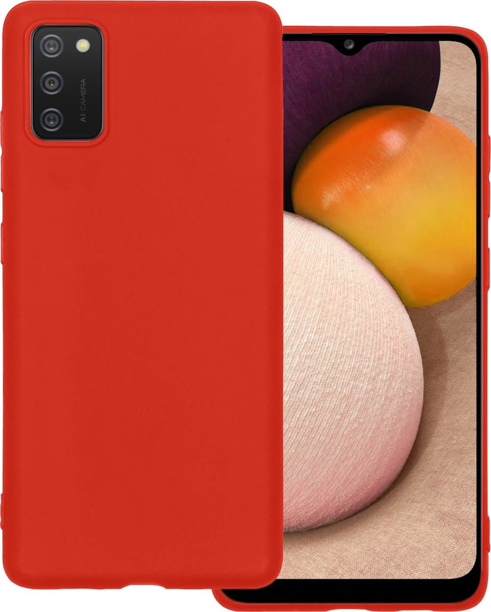 Hoesje Geschikt voor Samsung Galaxy A02s - Sterk & Shockproof - Hoes Cover - Siliconen Case - Rood