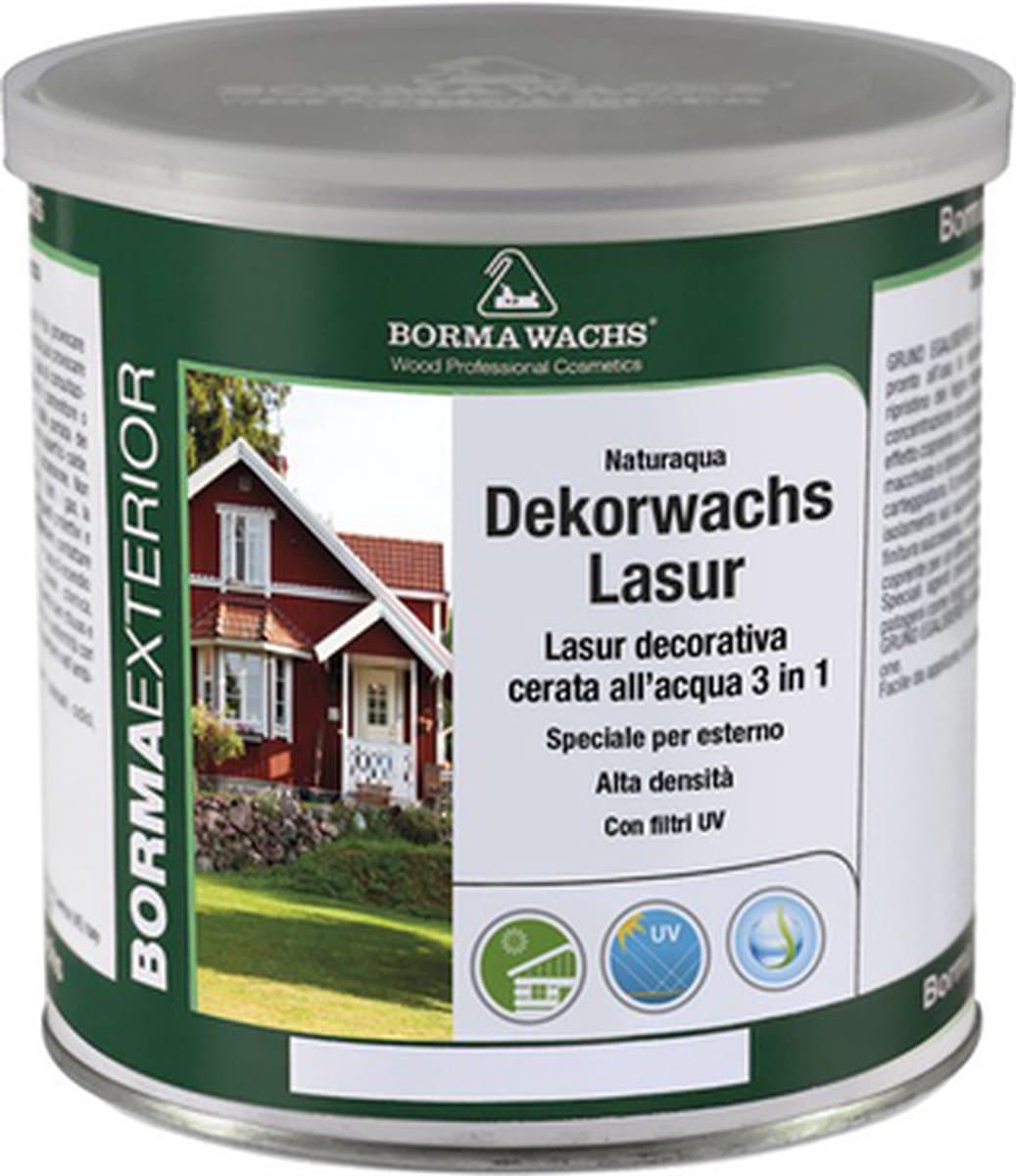 Borma Wachs dekkende Lazuur / buitenbeits Lentegroen (kleur 81) op waterbasis 750ml