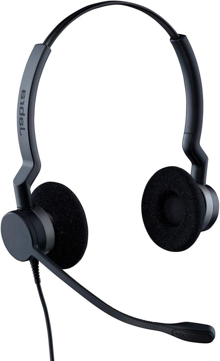 Stereo Headset - On-Ear Koptelefoon - Professioneel Bellen - Ruisonderdrukkende Microfoon - 68 g - Zwart