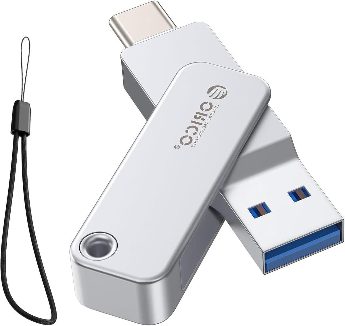USB Stick - Geheugenstick Data - Bestanden Opslaan - Dubbele Connector - 256GB - Zilver