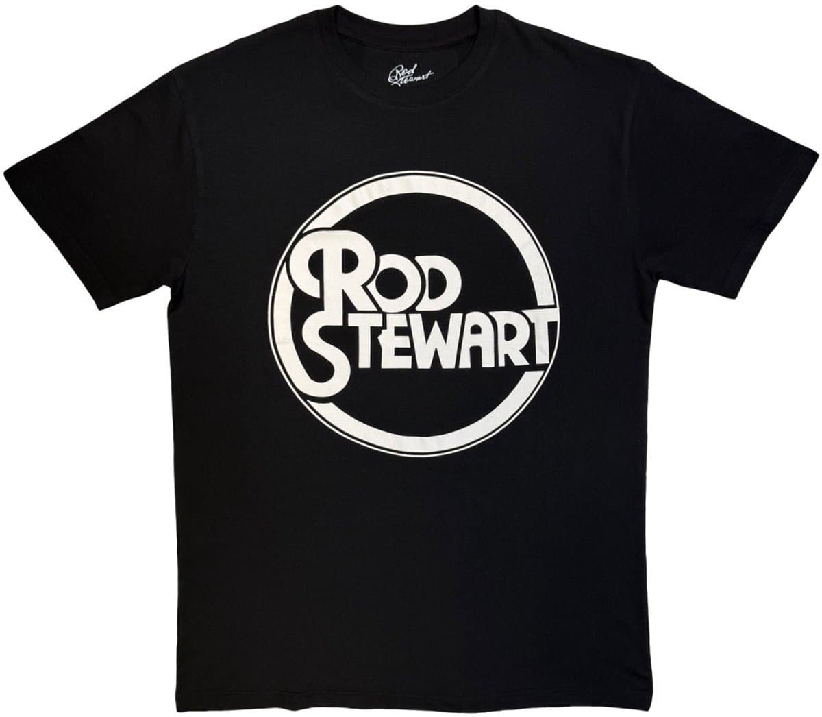 Rod Stewart - Circle Logo Mono Heren Tshirt - M - Zwart/Wit