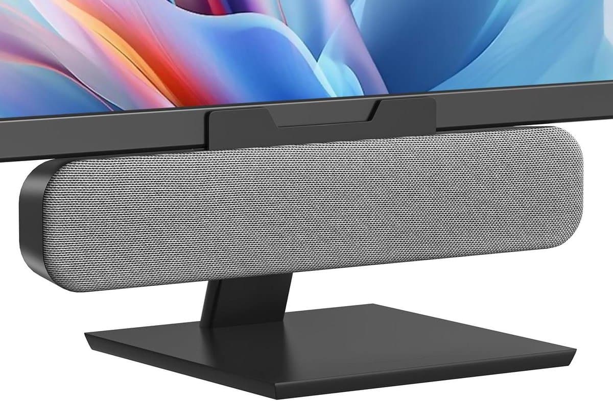 Computer Speakers - Mini Soundbar - Muziek Luisteren - Clip-on Scherm Ontwerp - 7 Centimeter - Grijs