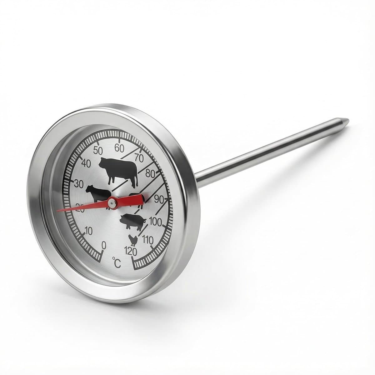 Dailygoods- Braadthermometer Roestvrij Staal - Vleesthermometer - Oventhermometer - Nauwkeurig - Eenvoudig - Hygiënisch