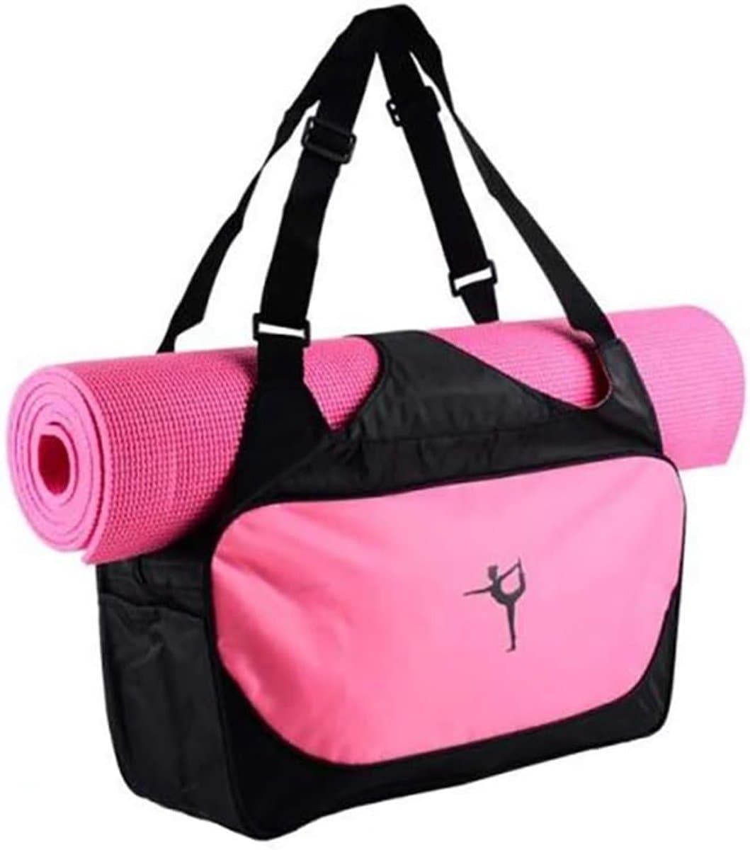 Yogamat Tas - Sporttas Fitness - Sportspullen Meenemen - Waterdicht Nylon Materiaal - 43x15x24cm - Roze