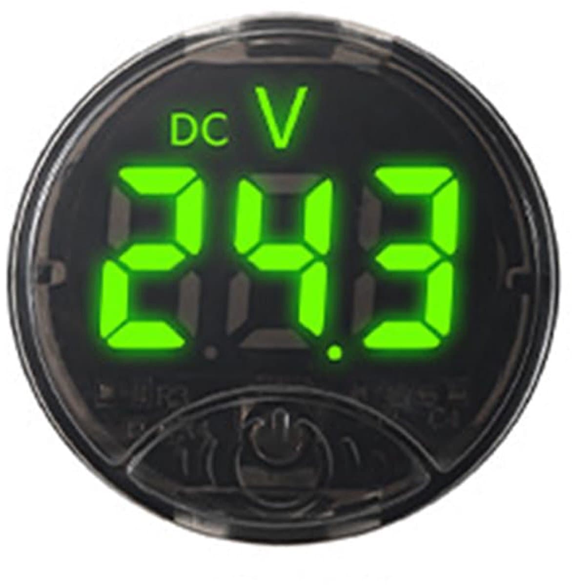 Digitale Spanningsmeter - Batterij Monitor - Systeem Bewaken - Programmeerbaar Alarm - 7-120 VDC - Groen