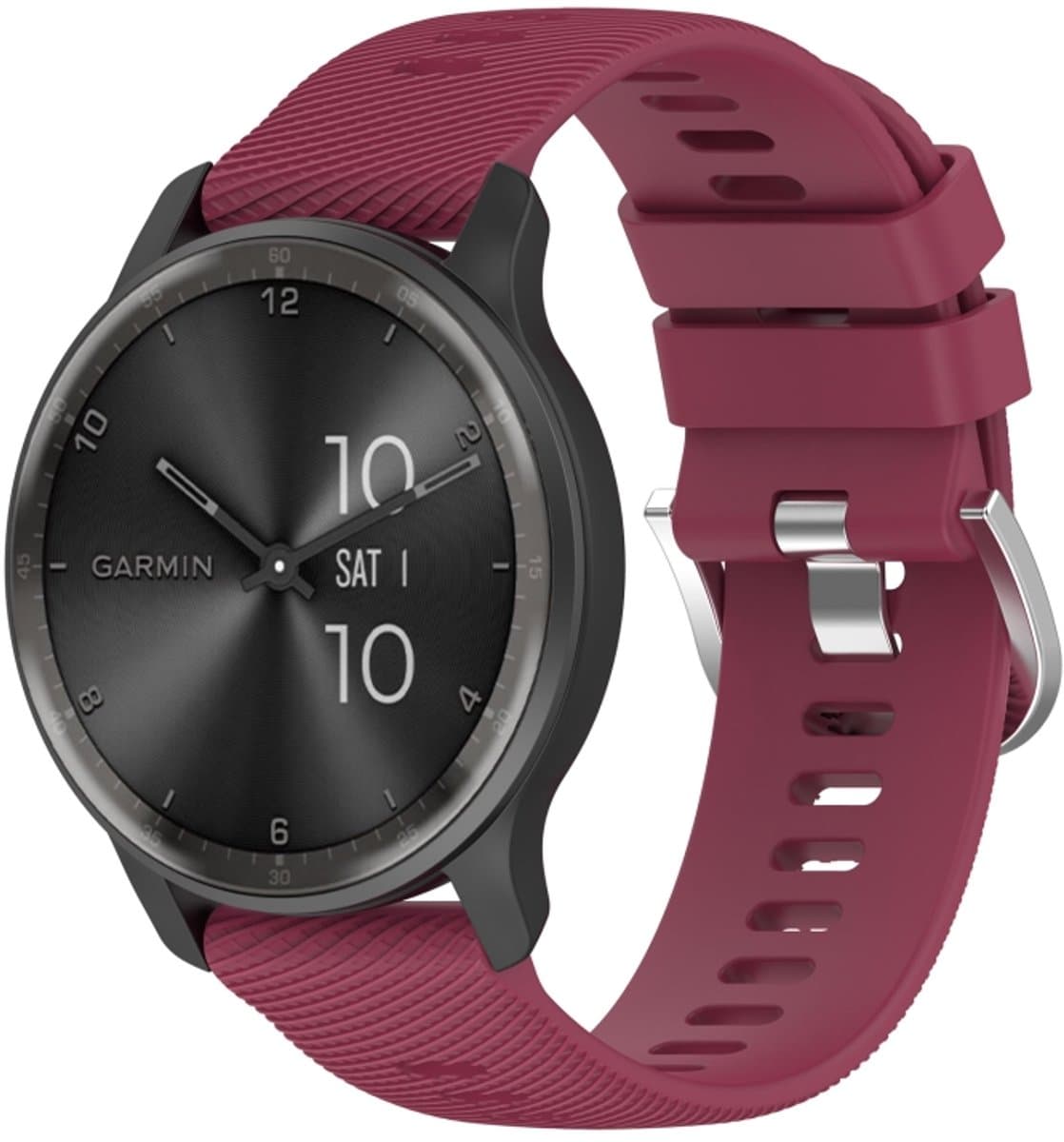 Voor Garmin Forerunner 255 Music 22 mm Cross Textured Solid Color siliconen horlogeband (wijnrood)
